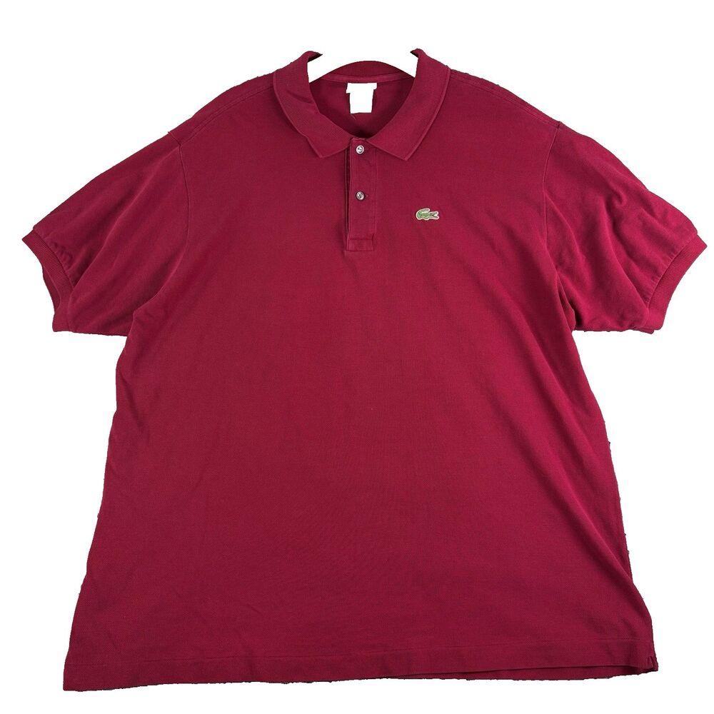 Lacoste Polo Shirt Mens 8 (3XL) Burgundy Red Short Sleeve Golf Preppy Designer